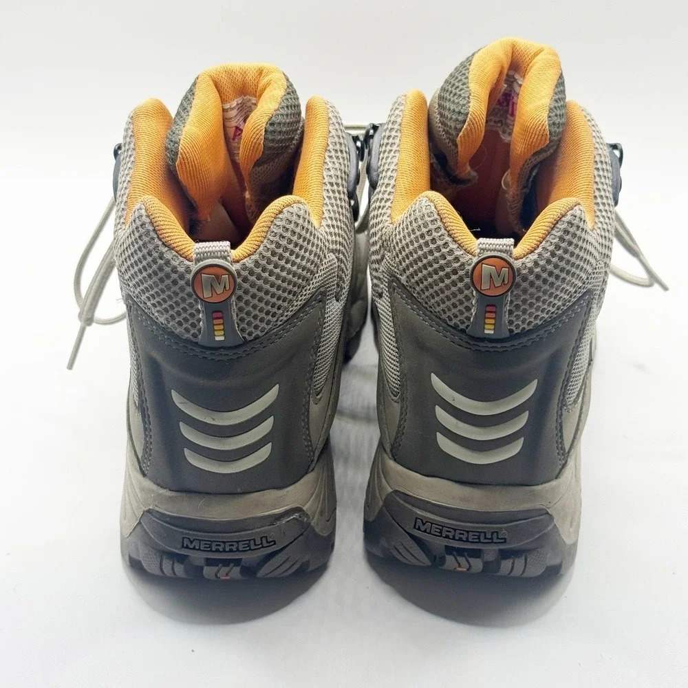Merrell Reactor Ventilator Mid Kids Youth 6.5 US Gray Beige Lace Up Boots 80157